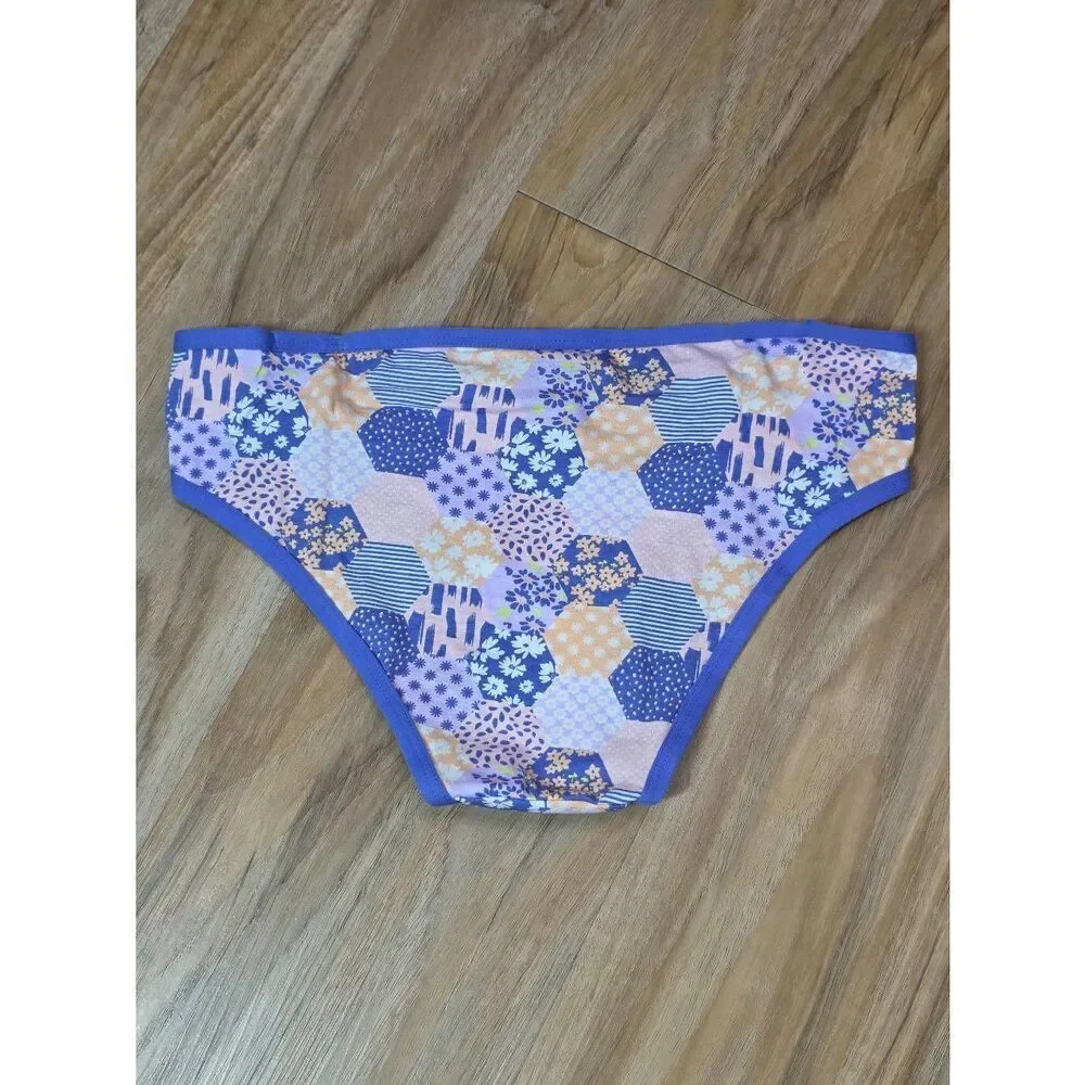 🔺️NWT Peri Mist Floral Patchwork Cotton Cheeky Bikini Panties Small